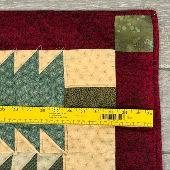 Handmade Pine Tree Quilted Wall Hanging Table Topper 29x36 - Picture 5 of 7